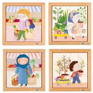 Educo Puzzle en bois - Mon panier d'achats - lot de 4