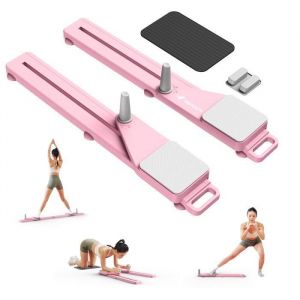 Planche de Pilates, Multifonction Pliable, Bandes de Résistance, Entraînement & Renforcement du Tronc, Rose, MERACH