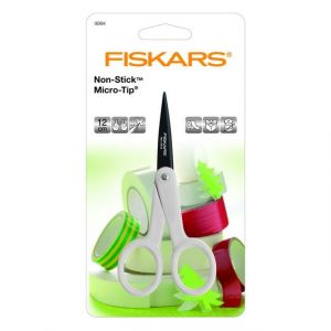 Fiskars 9994 - Ciseaux anti-adhésifs Micro Tip, 12 cm, pour droitiers et gauchers
