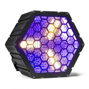 Beamz RB90 Blinder d&eacute;co r&eacute;tro RGB - 3 LEDs COB 30 Watts Blanc Chaud, 72 LEDs RGB, Fonction DMX