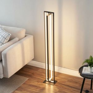 Kosilum Lampadaire d'interieur noir rectangulaire led dimmable - Otso