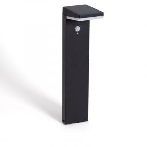 Balise Ext&eacute;rieure led Solaire sur Pied 50cm Aluminium avec D&eacute;tecteur de Mouvement Edwan Noir
