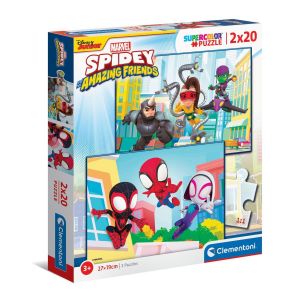 Clementoni 2x20 pièces - spidey et ses amis extraordinaires