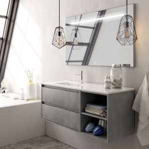 Cosyneo - Meuble de salle de bain OLYMPE et miroir Led STAM - 120cm