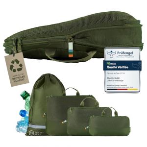 Organiseur de voyage Bagage Sac Compression Packing Cubes Rangement valise (Forêt Vert 4)