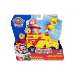 Spin Master Coffret pat patrouille fire rescue ruben + camion benne pompier de luxe - set figurine et v&eacute;hicule + carte tigre