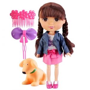 Poup&eacute;e V&eacute;t&eacute;rinaire 30cm avec Accessoires et Chien &Eacute;pingle Motif Nourrice Playme Rose