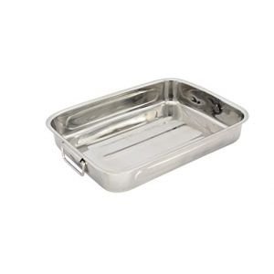 KrÜger Karl - Plat à four, acier inoxydabe, poignée rabattable, 35x26x6,0cm