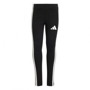 Adidas Fille Essentials 3 Stripes Leggings, Black/White, 3-4 Years