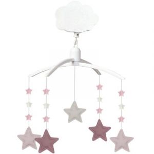 Image de Trousselier Mobile musical etoiles - lin vieux rose, beige et rose poudré