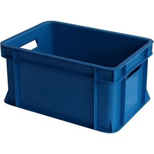 Artecsis Lot de 3x Bac de rangement empilabl 29L - 41,3x34x24,4cm, Bleu - Caisse de Stockage - Bac en plastique - Organisation