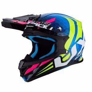 Image de Scorpion Casque cross VX-21 AIR XAGON bleu/jaune fluo - L