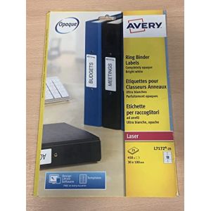 Avery-Zweckform Filing Labels L7172 - 30 x 100 mm 450 unités (25 feuille(s) x 18) étiquettes pour dossiers