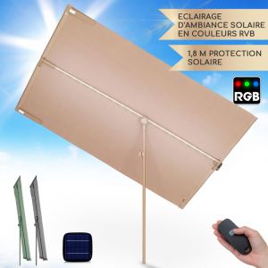 Blumfeldt Parasol Flex Garden Intelligent, Parasol de Jardin Exterieur et Balcon, Panneaux Solaires, Lumières led, Protection uv, Etanche, Parasol