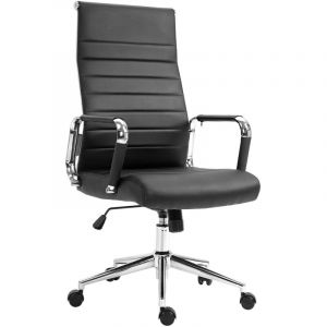 Svita - Elegance Comfort Chaise de bureau en similicuir noir Chaise de bureau pivotante