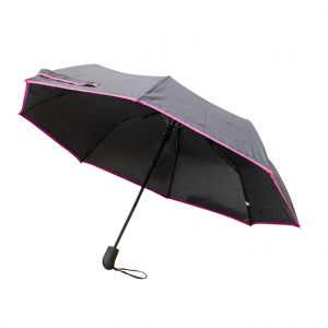 Parapluie prague noir et fuchsia en acier et polyester