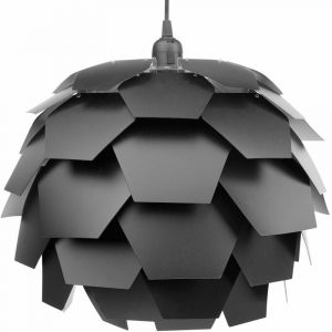 Beliani Lampe suspension noire gros abat-jour SEGRE