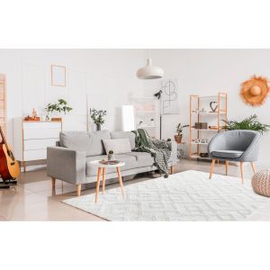 Allotapis Tapis scandinave rectangulaire Saloda 280x370 Crème