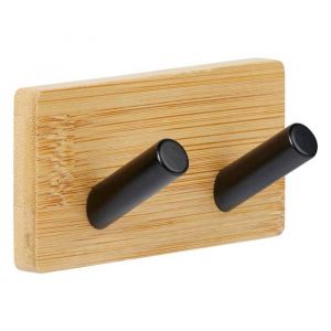 Image de Patère adhésive "stiky" en métal et bambou - 5 five simply smart