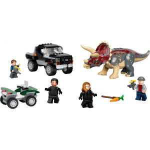 Image de Lego Jurassic World 76950 L’Embuscade du Tricératops en Pick-up, Dinosaure Jouet, et Voiture