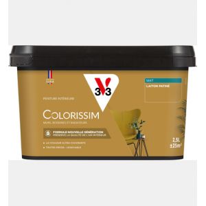 V33 Peinture int&eacute;rieure Colorissim Mat Vert Matcha 2,5 L
