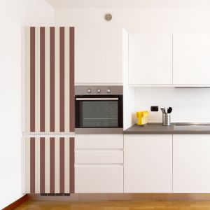 Plage Sticker réfrigérateur et lave vaisselle, rayure chocolat, tendance rayure, 180 cm X 59,5 cm