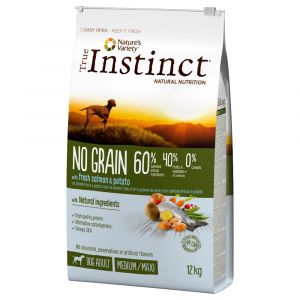 True instinct Croquettes pour chats No Grain Medium-Maxi au saumon 12 kg