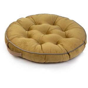 Paco Home Coussin De Sol Coussin Assise Diverses Couleurs Int&eacute;rieur Rond Yoga M&eacute;ditation Ocre, 58x58x6cm