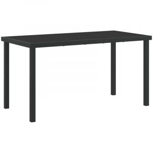 VidaXL Table de Jardin Noir 140 x 80 x 73 cm Teck massif