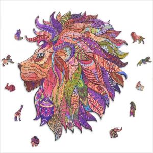 ACROPAQ Puzzle en bois Lion - 150 pi&egrave;ces format A4 210 x 297 mm puzzle pour enfants et adultes - LION - PUZA4L