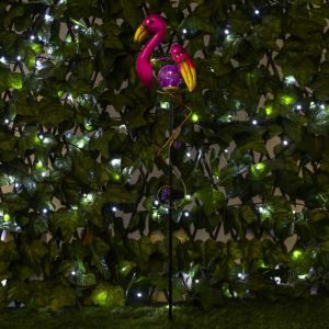 Werkapro Flamant solaire à planter solaire 1 led blanche h 84cm