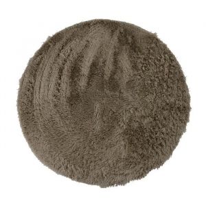 NEO YOGA Tapis de salon ou chambre Microfibre extra doux Ø 120 cm Taupe