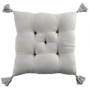 Coussin de chaise gaze de coton uni 40x40 cm