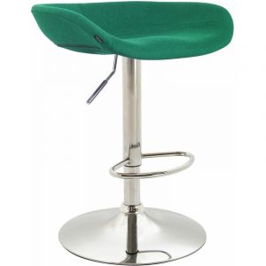 CLP Tabouret de bar Anaheim en feutrine avec Pied Tulipe en Métal vert Métal chromé