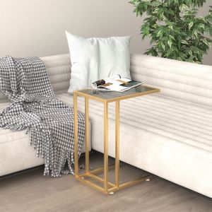 VidaXL Table d'appoint pour ordinateur Noir 50x35x65 cm Verre trempé