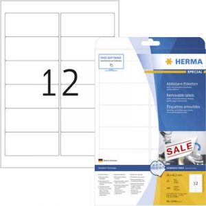 Herma &Eacute;tiquettes SuperPrint,96,0x42,3mm,d&eacute;tachables,blanches