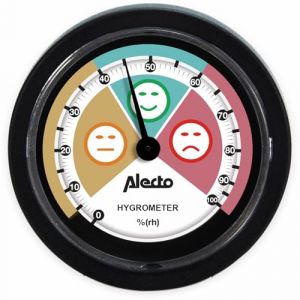 Alecto WS-05 Hygrom&egrave;tre - mesure l'humidit&eacute; relative - sans piles - pour une utilisation en int&eacute;rieur - analogique - 60mm ⌀ - noir