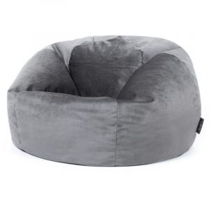 Image de Icon Pouf Classique -Milano-, Poufs de Salon - Gris Ardoise, Grand, 84cm x 70cm - Velours Luxueux