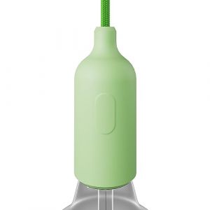 Creative cables - Kit Douille E27 en Silicone avec Interrupteur et Serre-câble dissimulés - Vert Prairie