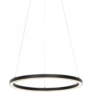 Qazqa Lampe suspendue intelligente noire 60 cm avec LED et RGBW - Girello
