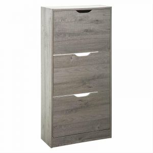 Armoire à Chaussure 3 Niveaux 60x23x119 cm - Gris Silumen