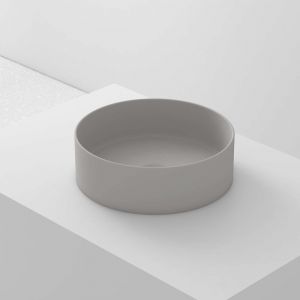 Lavabo à poser CILIN céramique 36x12x36 cm gris