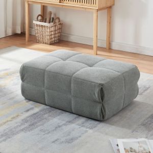 [en.casa] - Pouf Koskyvn 35 x 80 x 55 cm gris
