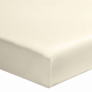 Origin Drap housse uni en coton Craie 140x190