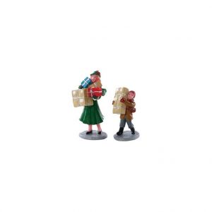 Lemax Set de 2 Figurines Christmas Rush 6,5x5,6x2,8 cm Multicolore