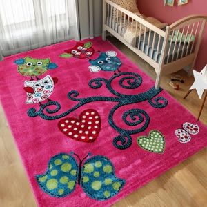 Tapis - CARPETTEX - Violette - 120 x 170 cm - 100% PP Friese - Pour enfants filles