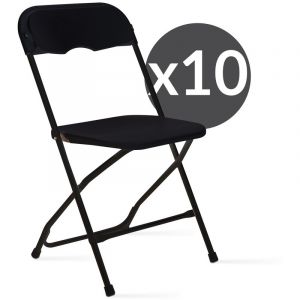 Image de MobEventPro Chaises pliantes noires de réception Lot de 10