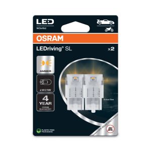 Osram LEDriving SL, ≜ W21W, Amber, Double Blister (2 lamps), LED Retrofit, offroad use only