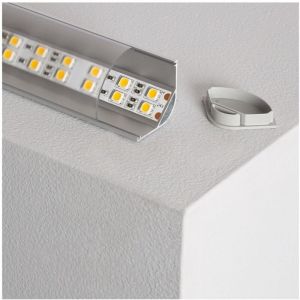 Profilé Aluminium Pour Angle Avec Capot Continu Pour Ruban Led Jusqu'à 20mm 2m