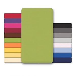 CelinaTex Lucina Drap-Housse rev&ecirc;tement surmatelas lit sommier tapissier Coton 140x200-160x200 cm Vert